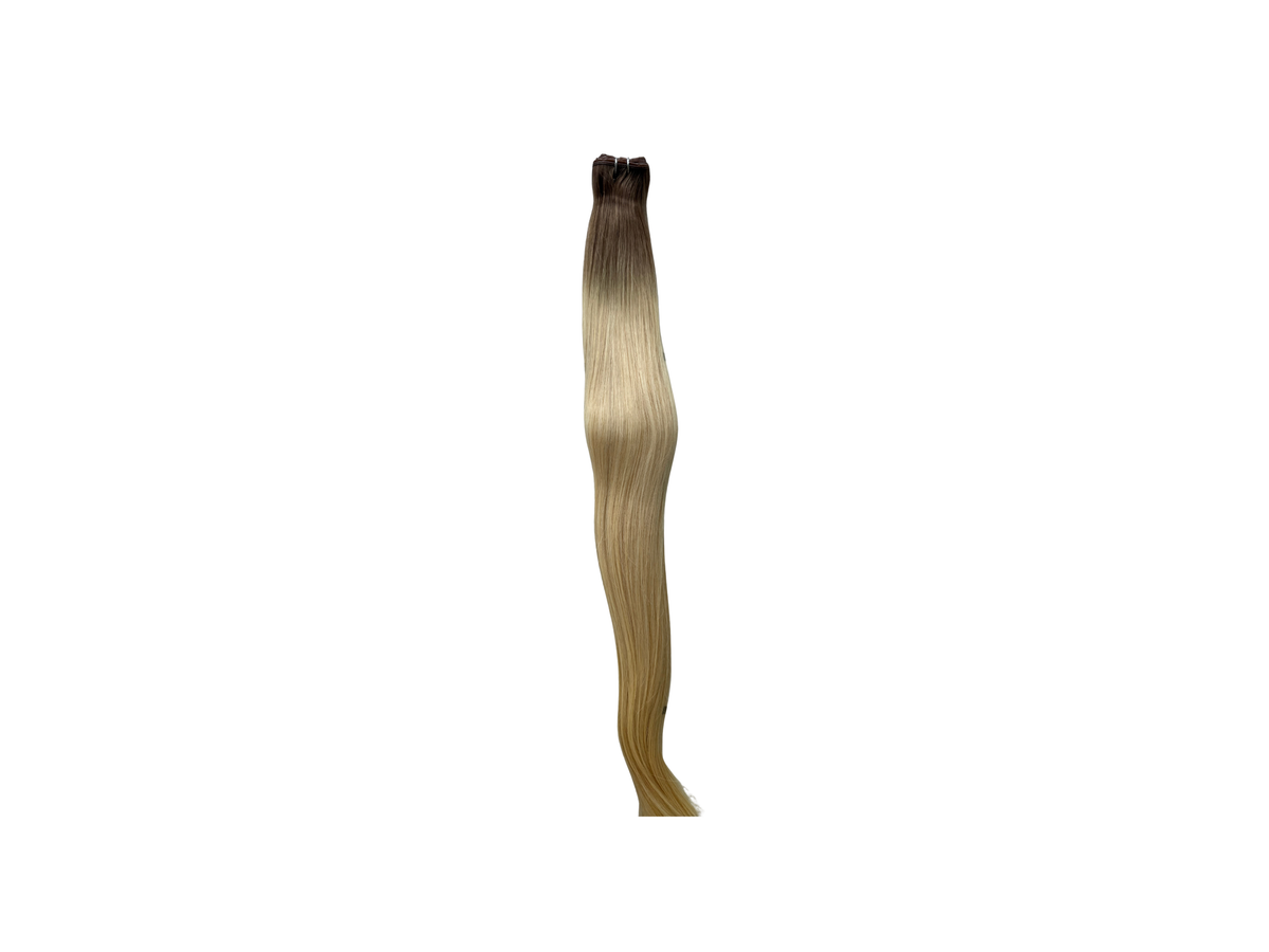 Signature Butterfly Weft — Ice Gold Blonde | Level 7 Rooted + Level 10 Ends